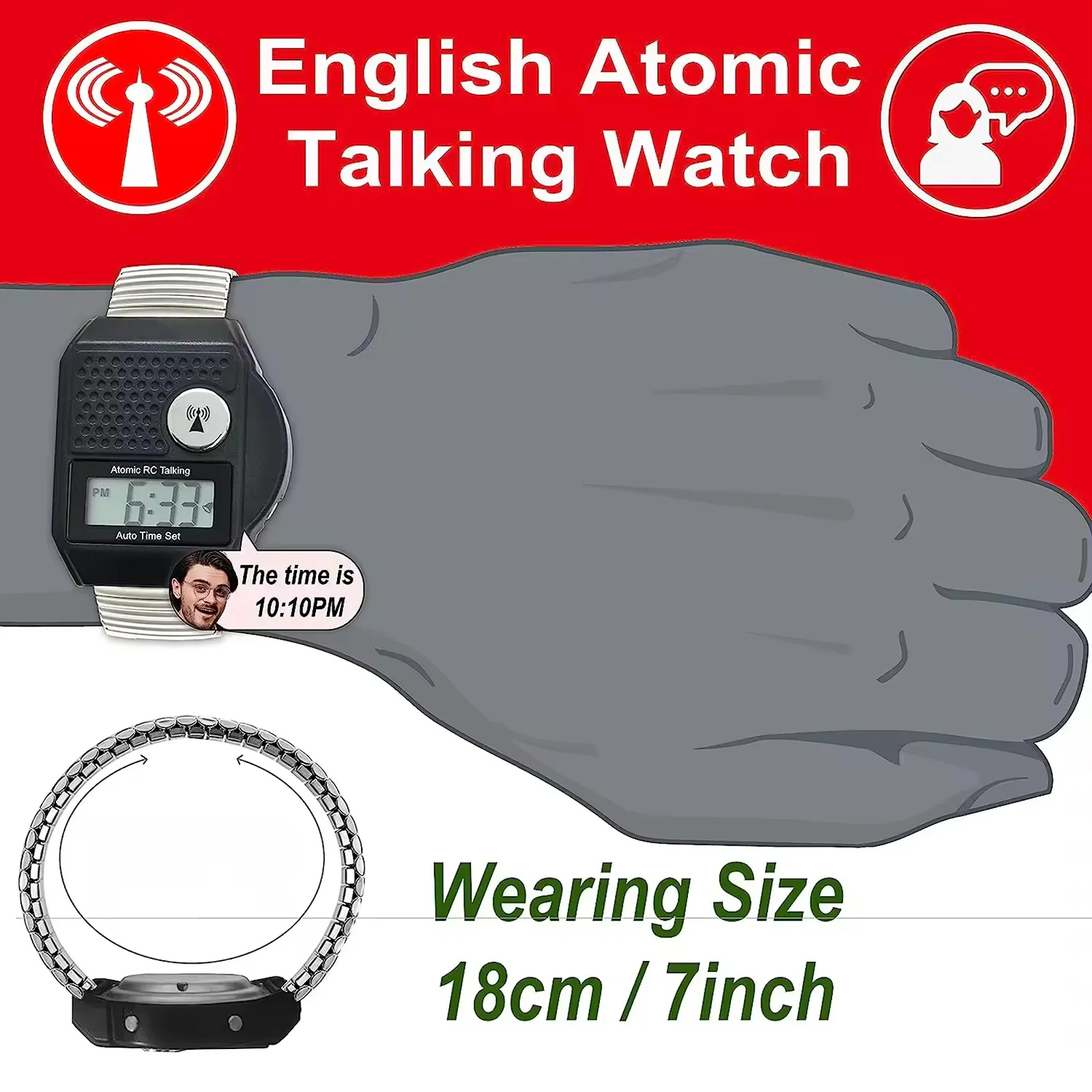 Sports Watches Men Wrist Waterproof Digital Talking Watch Original With Alarm Function Digital Watches Square