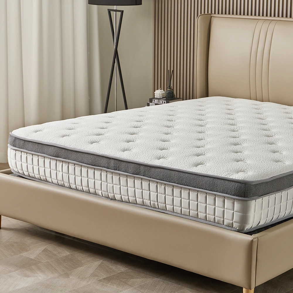KMT073 Luxurious Icy Fabric Gel Breathable Bamboo Memory Foam Hybrid Pocket Spring Mattress
