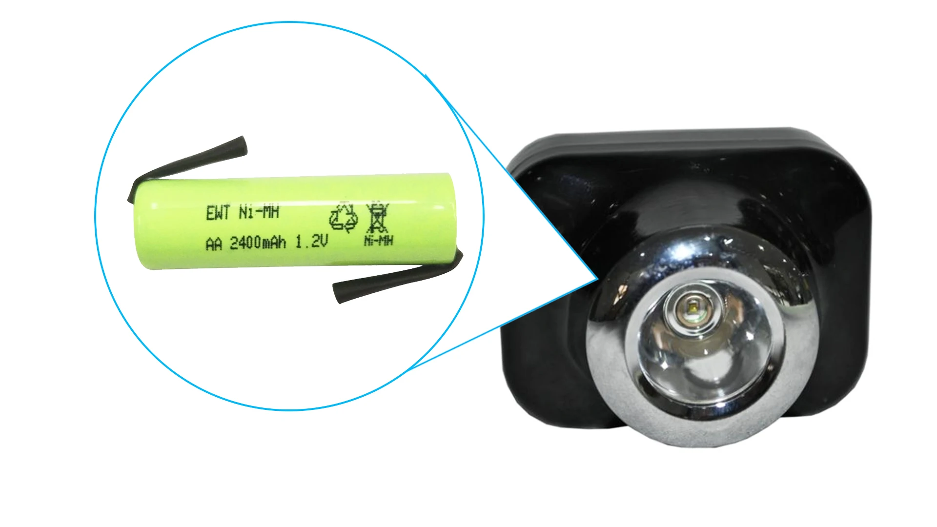 EWT Nickel Metal Hydride Battery Cell NiMH AA 1.2V 2400mAh Battery for Consumer Electronics