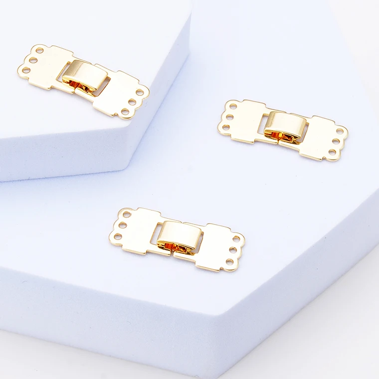 Trendy 18K Gold Plated Multi Strand Brass Clasp Necklace Fastener Bracelet Box Clasps Closures for Jewelry Making