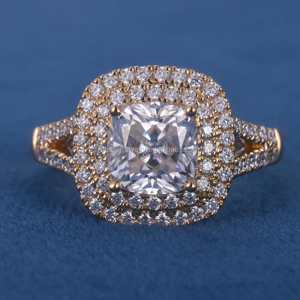 Custom Fine Jewelry Real S925 Silver 10k 14k 18k Solid Gold Rings Moissanite Lab Grown Natural Diamond Wedding Engagement Ring