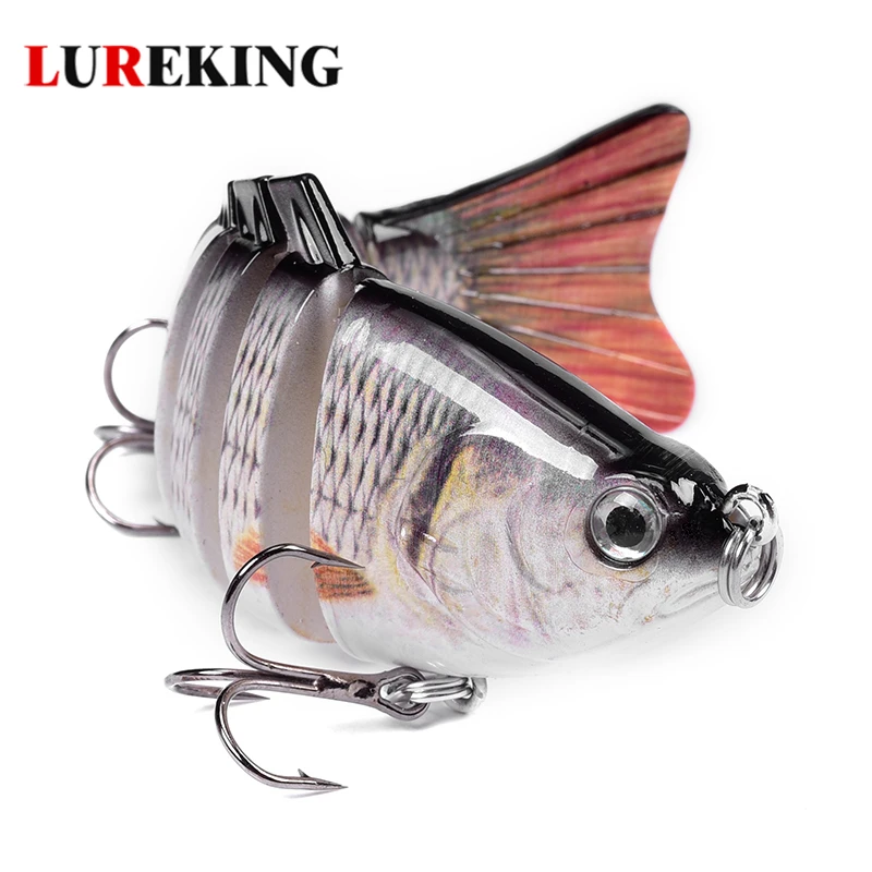 Lureking Lifelike 100mm 4inch 15g 7 Segments sunfish fishing lure,  hard plastic jointed bass fishing lure