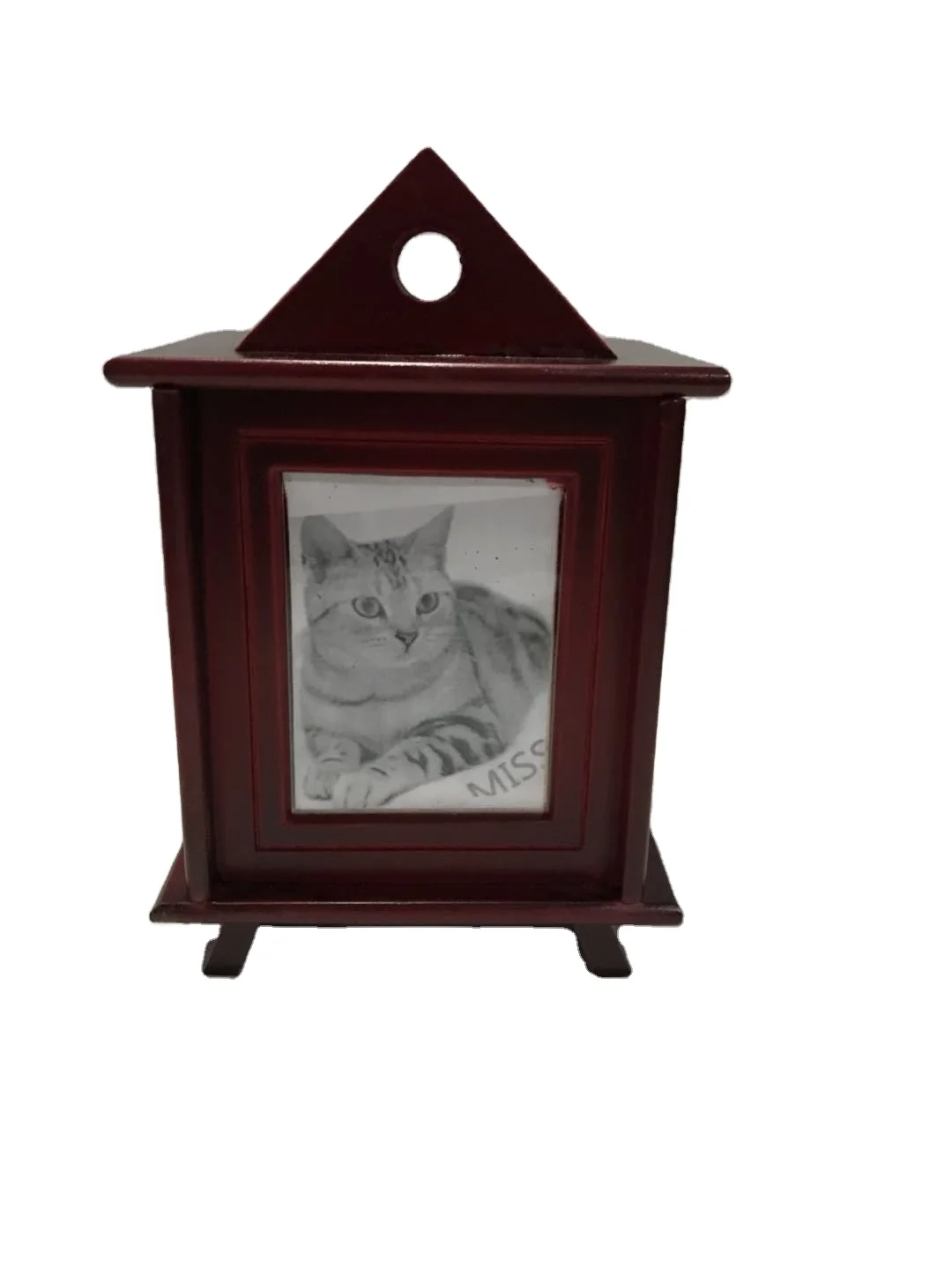 Custom  Really wood wooden pet photo urns Cremation Urn pet cat dog Memorial Urn Casket For Ashes Funeral Supplies