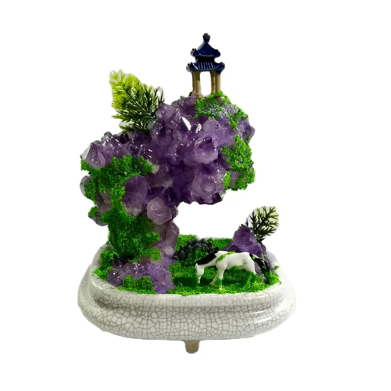 New Arrivals 2021 Stones Raw Natural Amethyst Quartz Products Crystal Bonsai