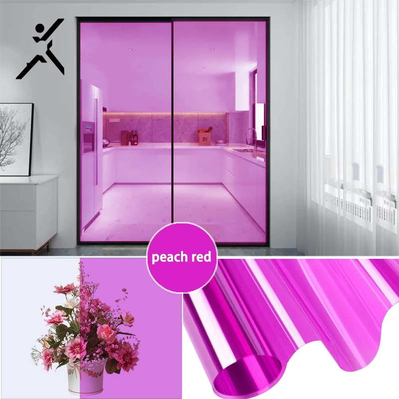 Cheap Price 2mil Colorful Transparent Peach Red Heat Insulation Building Window Glass Film