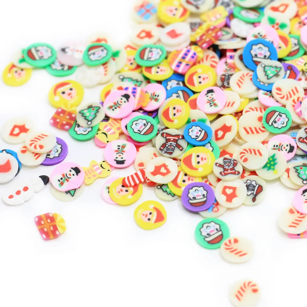 
500 Grams Polymer Soft Clay Christmas Santa Claus Snowman Slices Sprinkles for Crafts DIY Making Slime Nail Art Stickers 