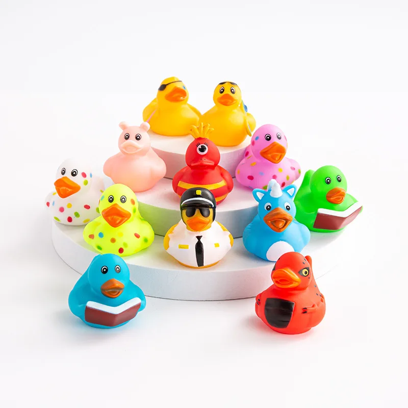 Funny & Custom Logo Bulk-Packed Mini Cute Rubber Duck Baby Bath Toy PVC Material for Bathroom Use