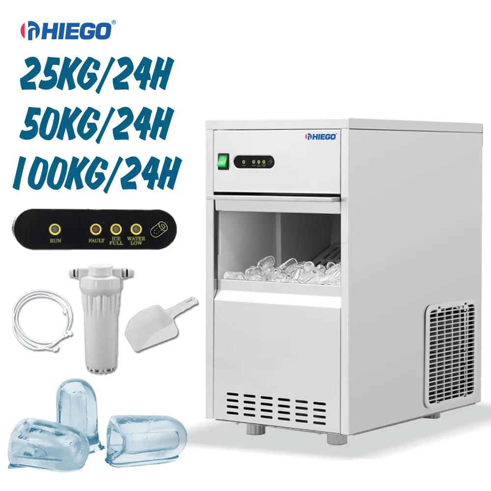 Convenient 20Kg/24H Fast Freeze Ice Maker Bullet Shaped Ice Making Machine for Supermarket Restaurant Bar Coffee Shop