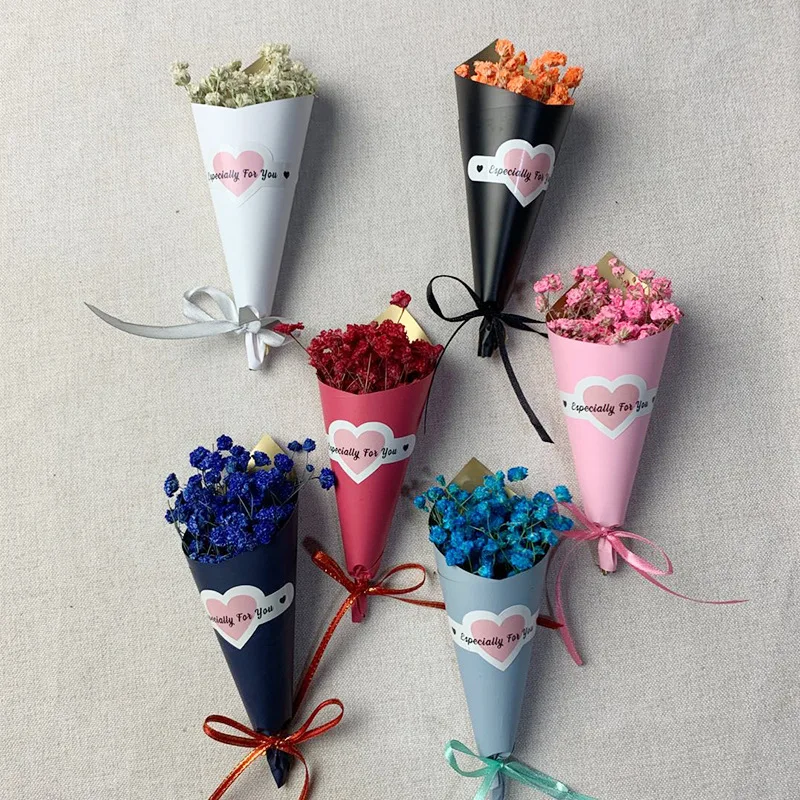 Colorful dried babysbreath flowers & gypsophila mini bouquet for valentine day thanksgiving day fathers day gift