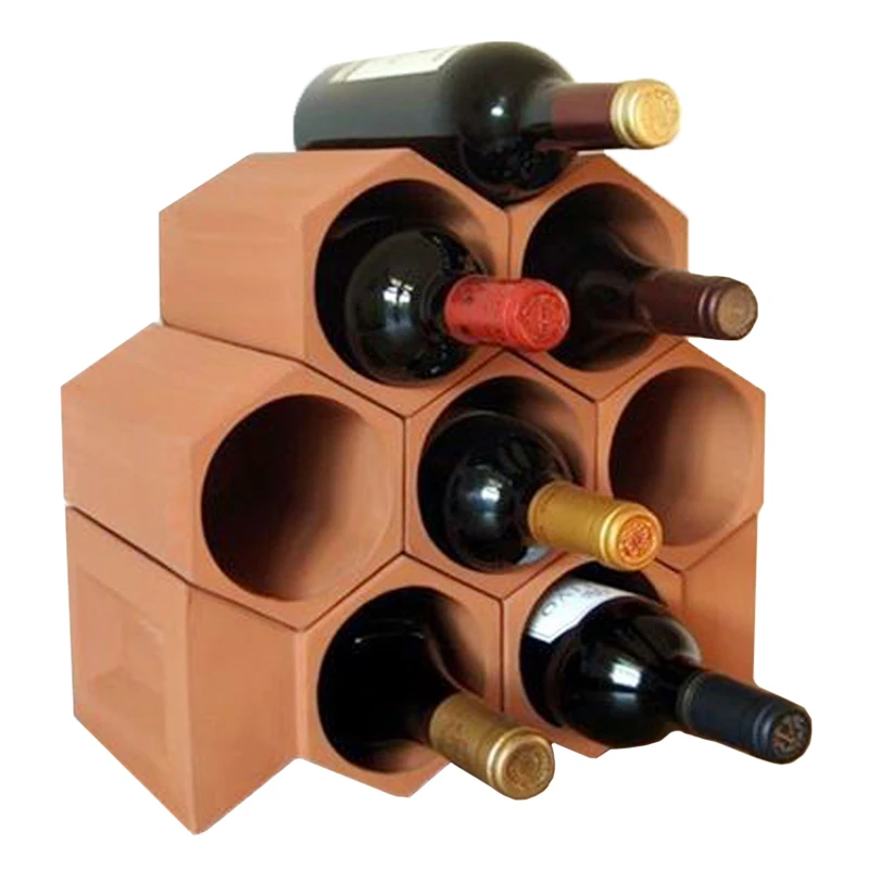 Home decoration high quality terracotta wine bottle rack