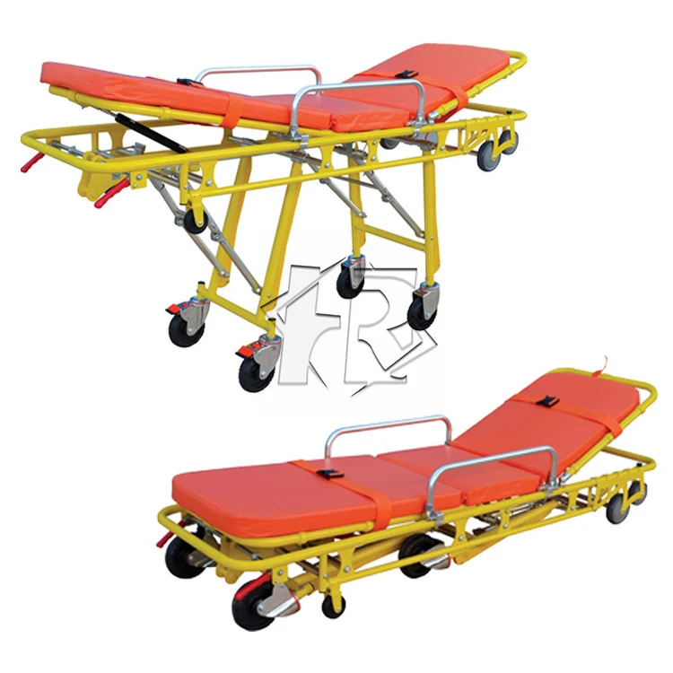 Emergency Ambulance Medical Equipment Folding Adjustable Ambulance Trolley
