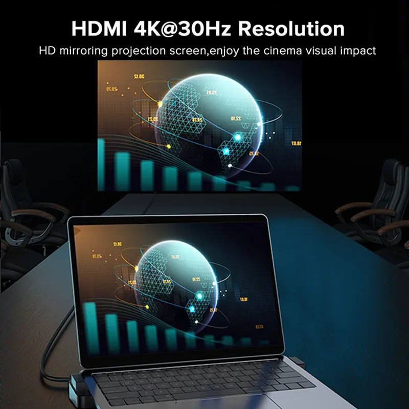 Joyroom Usb 3 0 концентратор док-станция 4K двойной 8 в 1 Type-c для Macbook