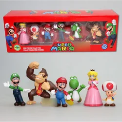 2.5 inch 8cm color box PVC Toy for Kids Gift Series Yoshi hongos Koopa toys Bowser Luigi figure mario
