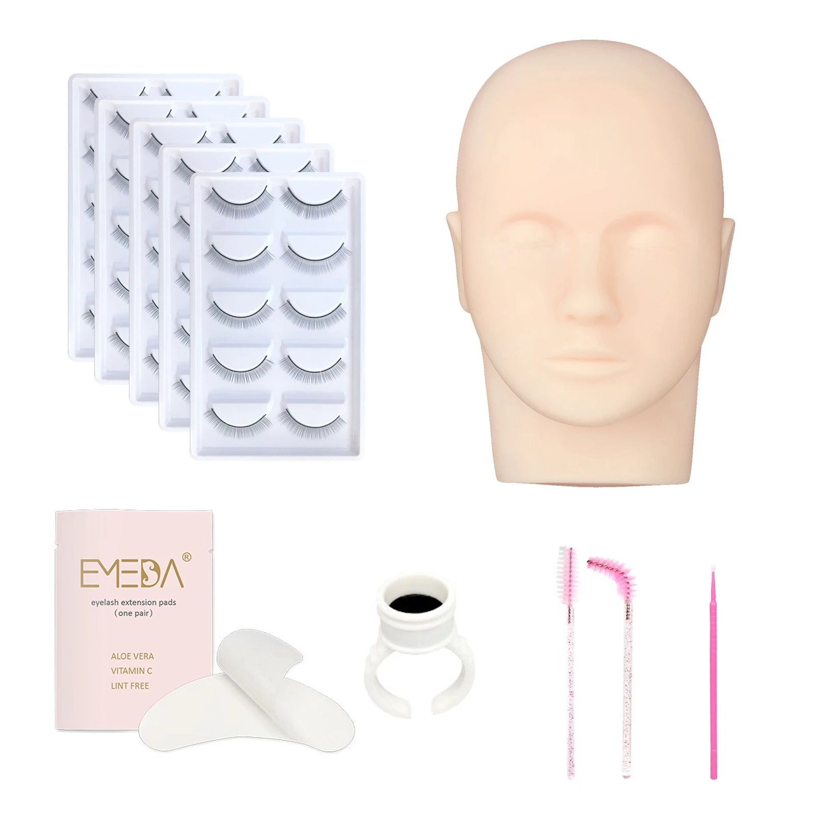 Free Shipping Wholesale Price  Eyelash Extension Silicone Training Mannequin Head