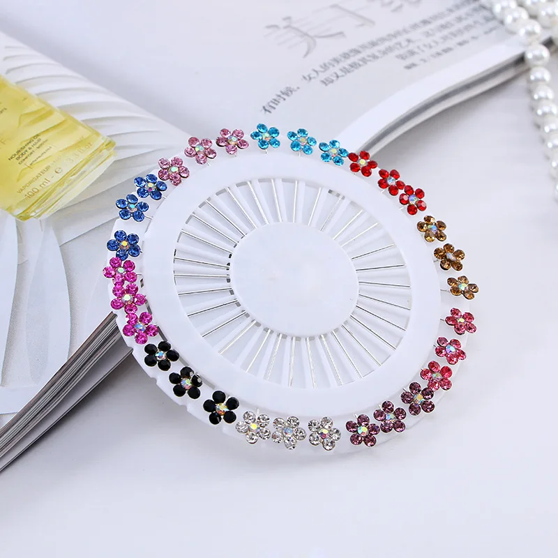 Wholesale muslim hijab pins multi color little plum rhinestones small pin hijab brooch