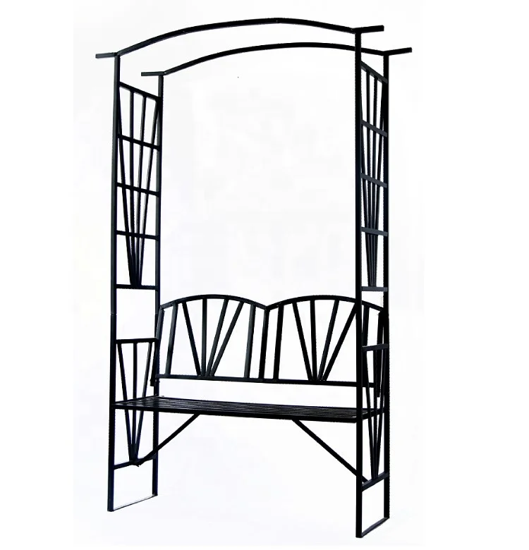 Outdoor Home Garden Weeding Decoration Arch Arbour with Seat Garden Arbour for Climbing Plant
