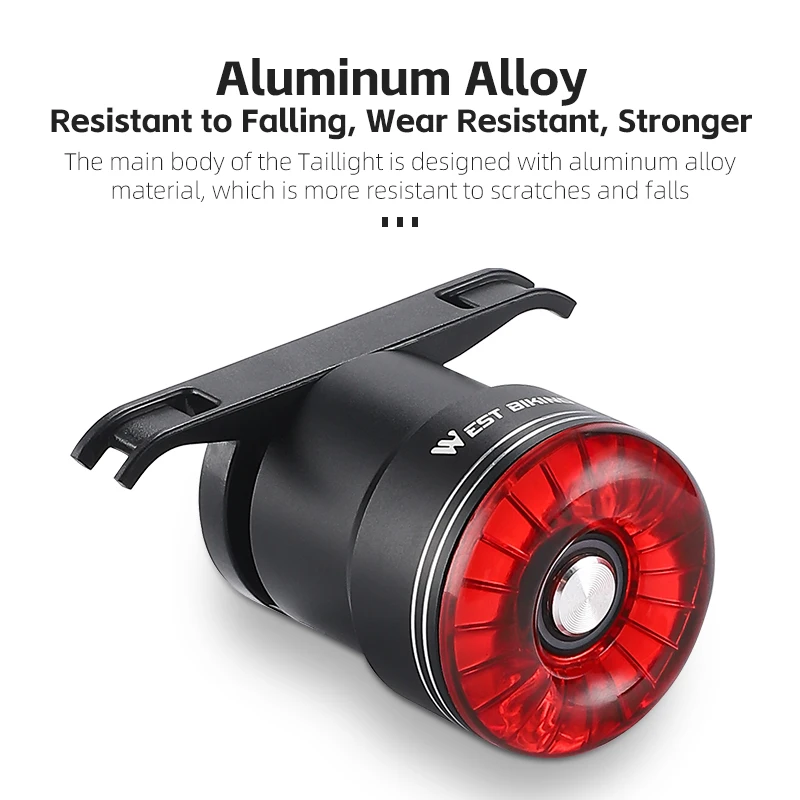 WEST BIKING Rechargeable Adjustable Intelligent Led Cycling Bicycle Decoration Light Night Riding Outdoor Flash Warning Lights