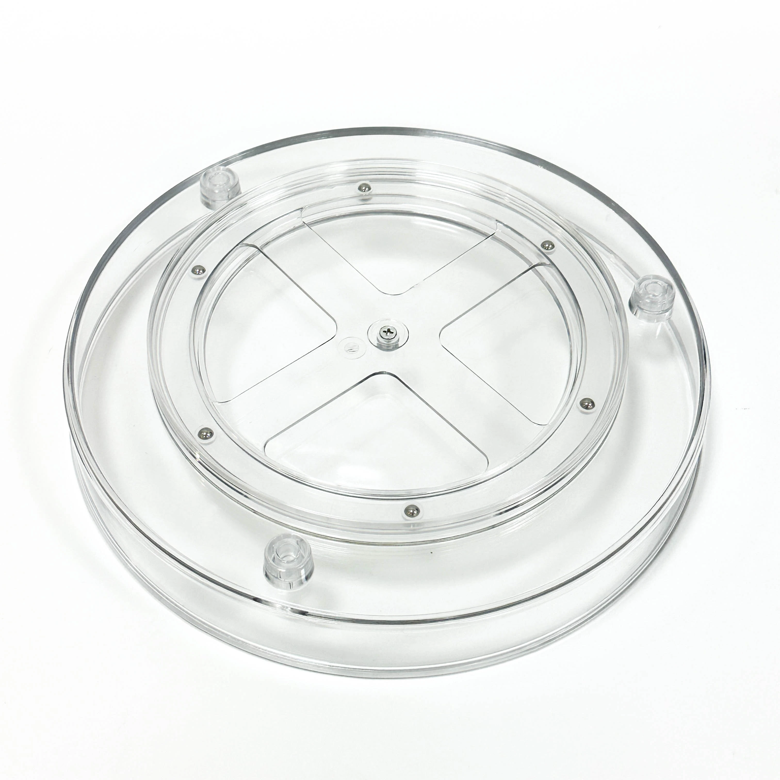 Plastic Rotating Kitchen Organizer Round Turntable Organizer Clear Lazy Susan for Food Storage