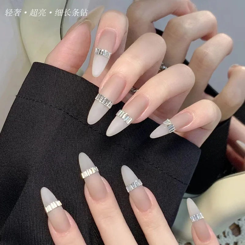 TSZS Super Shiny Rhinestone Nail Art Charms INS Silver Square Rhinestone Nail Decoration Tiny DIY Crystal Charms for Nail