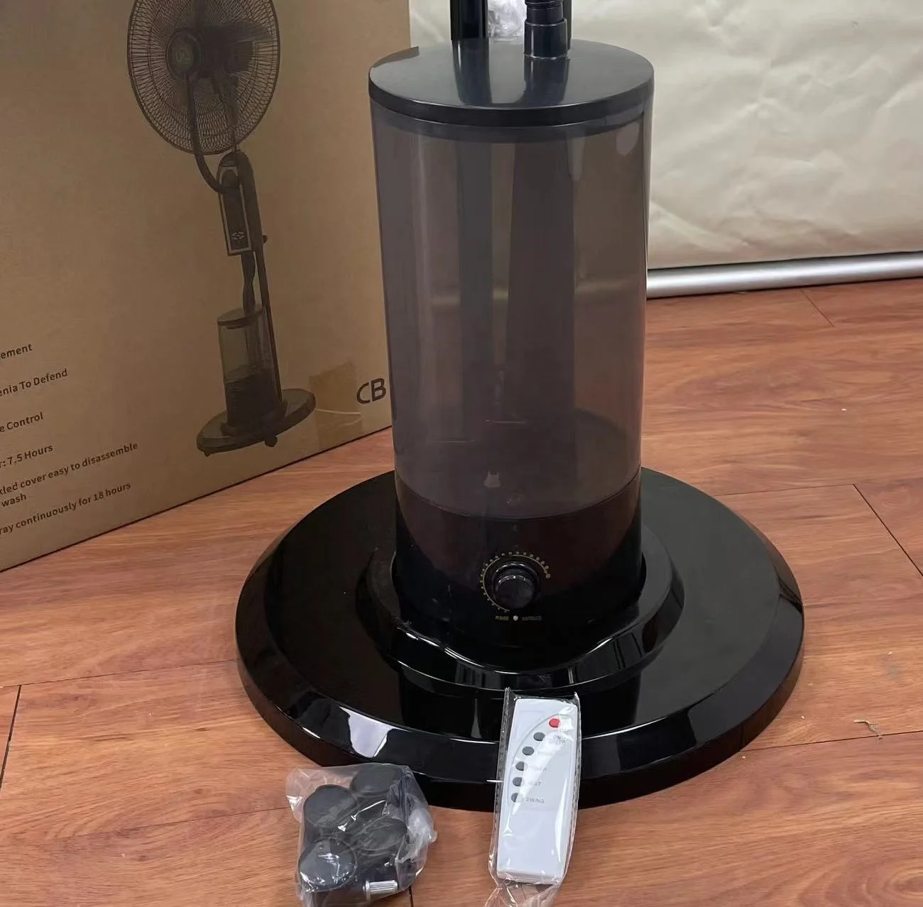 Wholesales remote control 16 inch ultrasonic humidifier air indoor outdoor standing spray cooling water mist fan