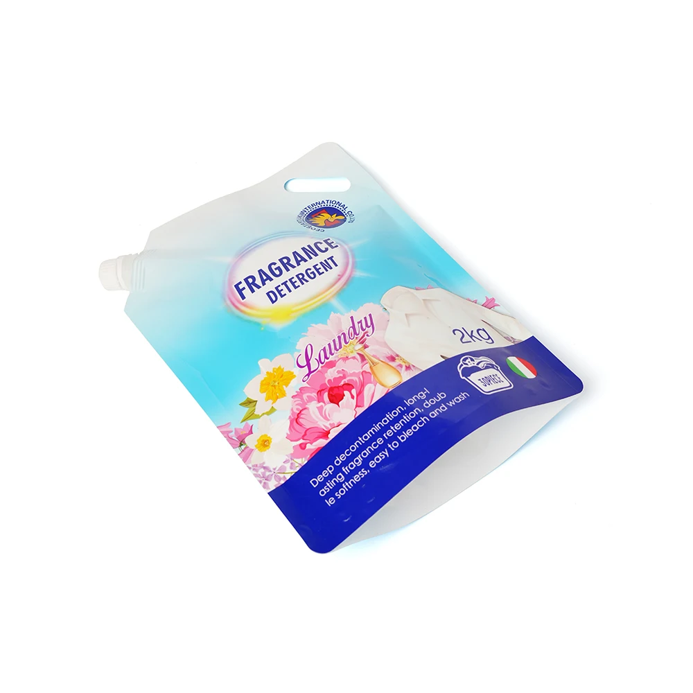 Innovative Design Washing Liquid Suction Nozzle Pouch Bag Printed Custom Plastic Packaging Stand Up Pouch