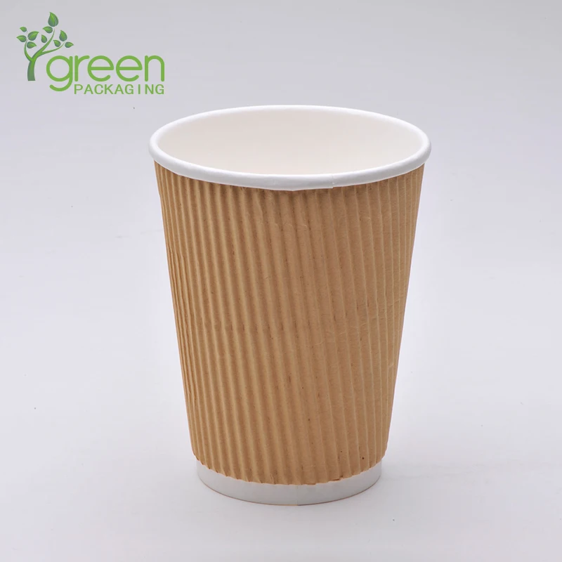 hot coffee cup insulated vertical ripple paper cups, coffee box, disposable glass espresso container
