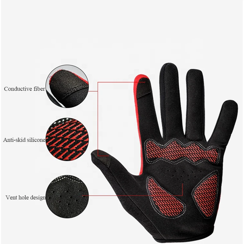 
Touch Screen Bicycle Full Finger Glove Outdoor Sport Gloves Gym Motorcycle Riding Bike Bicycle Cycling Gloves 