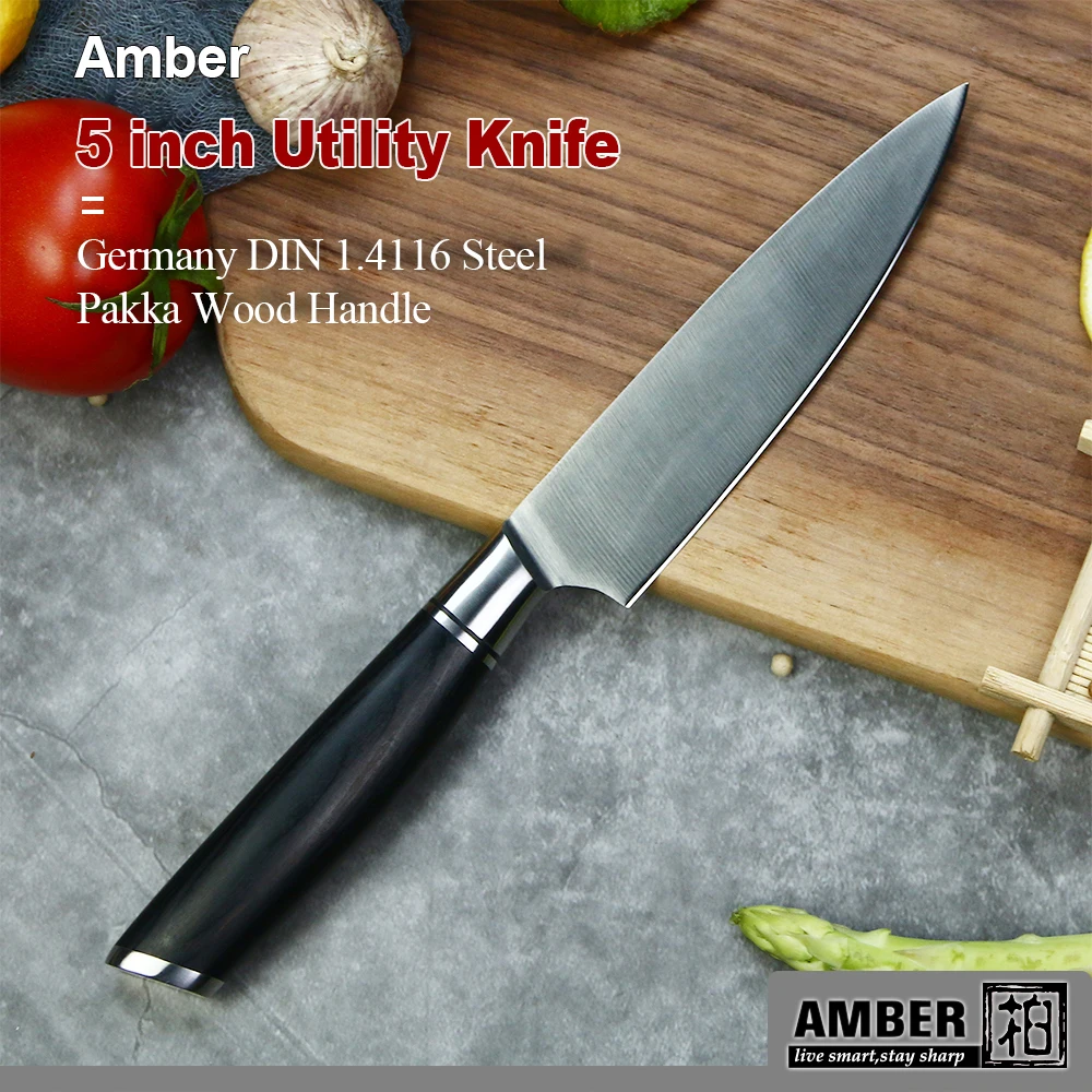 Black Handle 4116 Carbon Steel 3pcs Knife Set