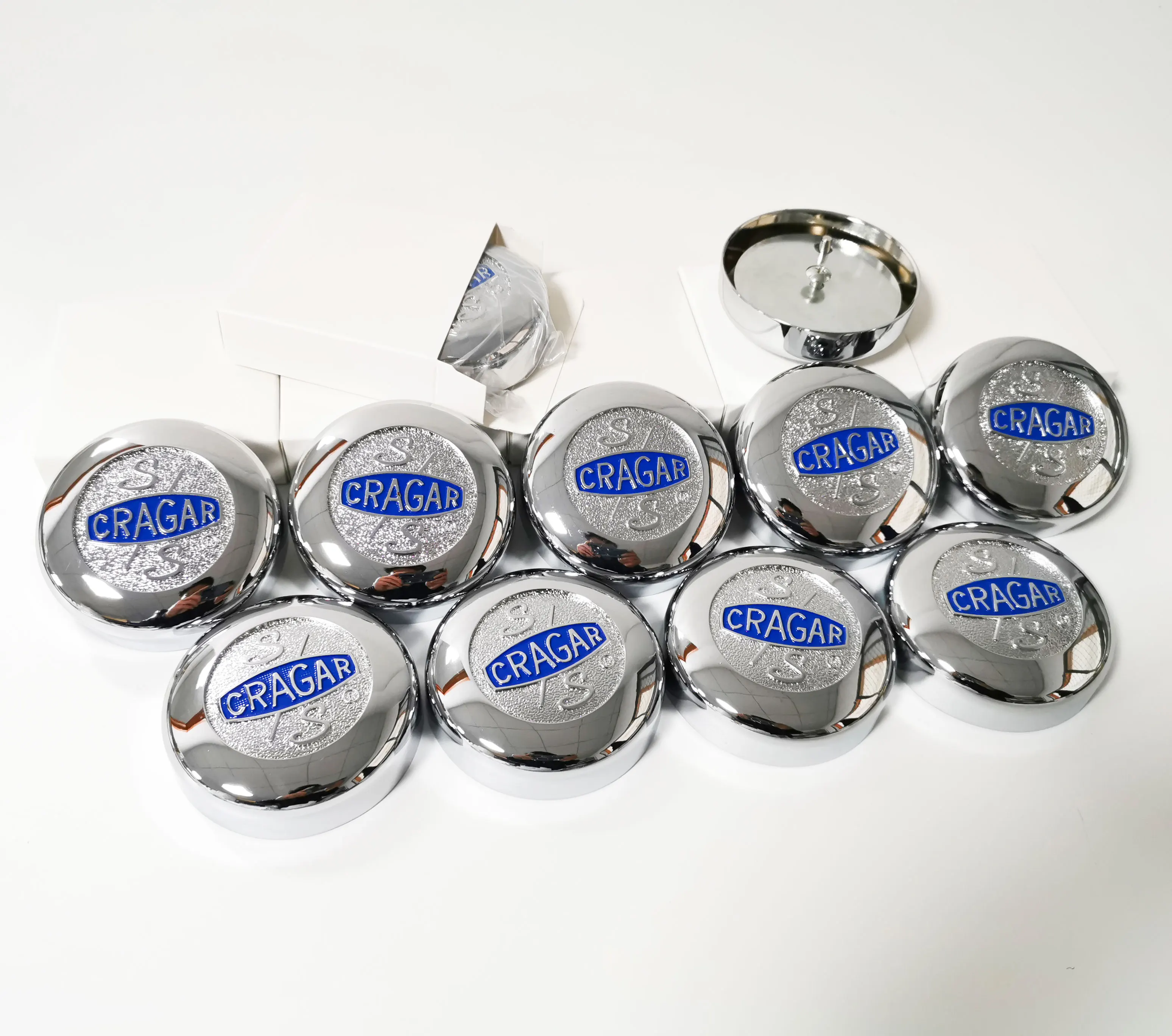 
CHROME Zinc Alloy Chrome Center hubcap for Vintage CRAGAR S/SCAP Chrome 3in Cragar SS centercap Bolt in 