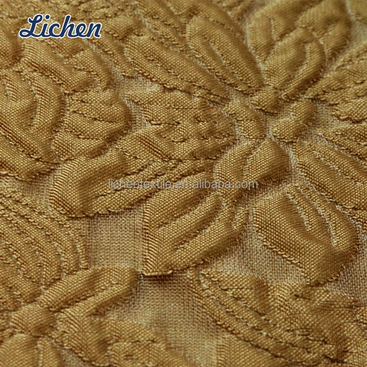 China latest fashion style lightweight 70%Polyester 30%nylon embossed flower design jacquard fabric for home textile