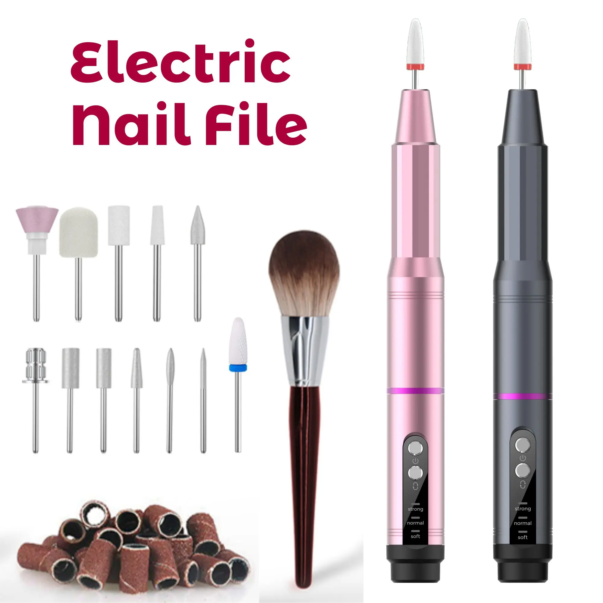 Nail File Machine Electric Portable Nail Drill Handpiece Rechargeable Mini Cordless Wireless Professional Nail Drill Machine