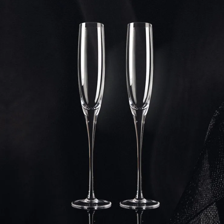 Hand made champagne crystal glass cheap champagne glass cylinder long stem champagne flute glass for sale