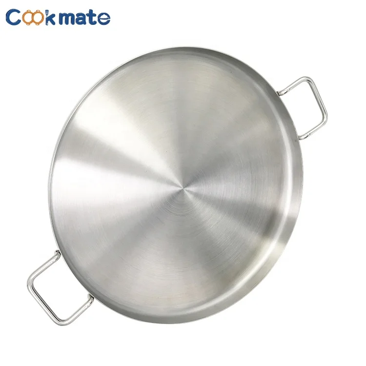 Healthy and Fun Home Excellent Quality Different Sizes Bright Stainless Steel Pizza Baking Outdoor cooking Skillet