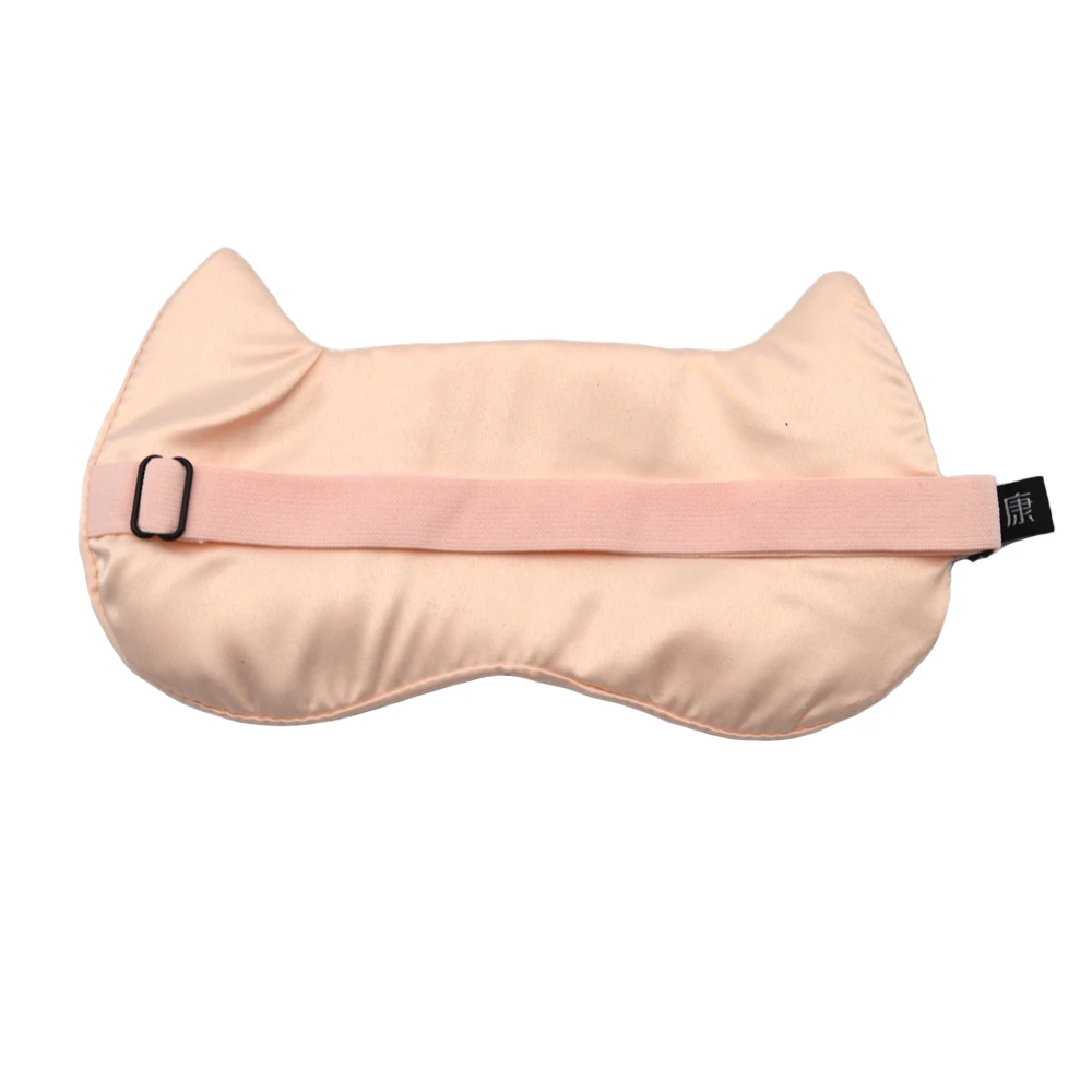 
100% Natural Silk Eye Mask Blindfold with Elastic Strap Cat Shape Soft Eye Cover Eyeshade for Sleeping With Travel 