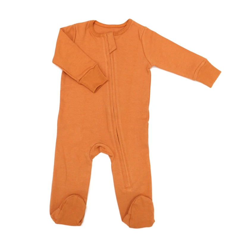 Baby Zipper Romper 100% Organic Cotton Bamboo Spandex Rayon Pajamas Jumpsuit Romper Infant Newborn Bodysuit