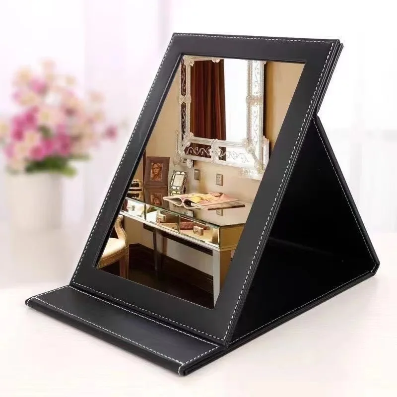 Multi-color Foldable Make up Mirror Travel Use Make Up Standing Mirror With PU leather Cover
