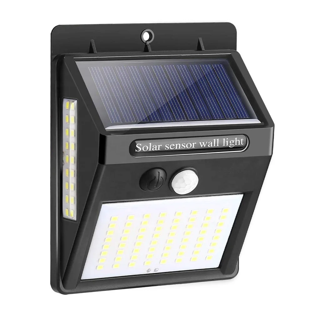 
100 LED 140 LED Wide Angle Solar Power Wall Lamp Waterproof Motion Sensor Garden Solar Light Outdoor 