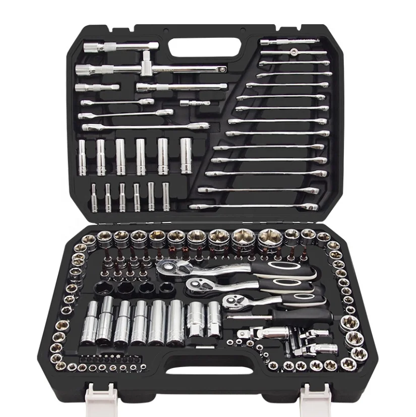 high quality 150 pcs tool set auto repair tool kit with 24 Tooth ratchet wrench wholesale Mechanics hand tools kit