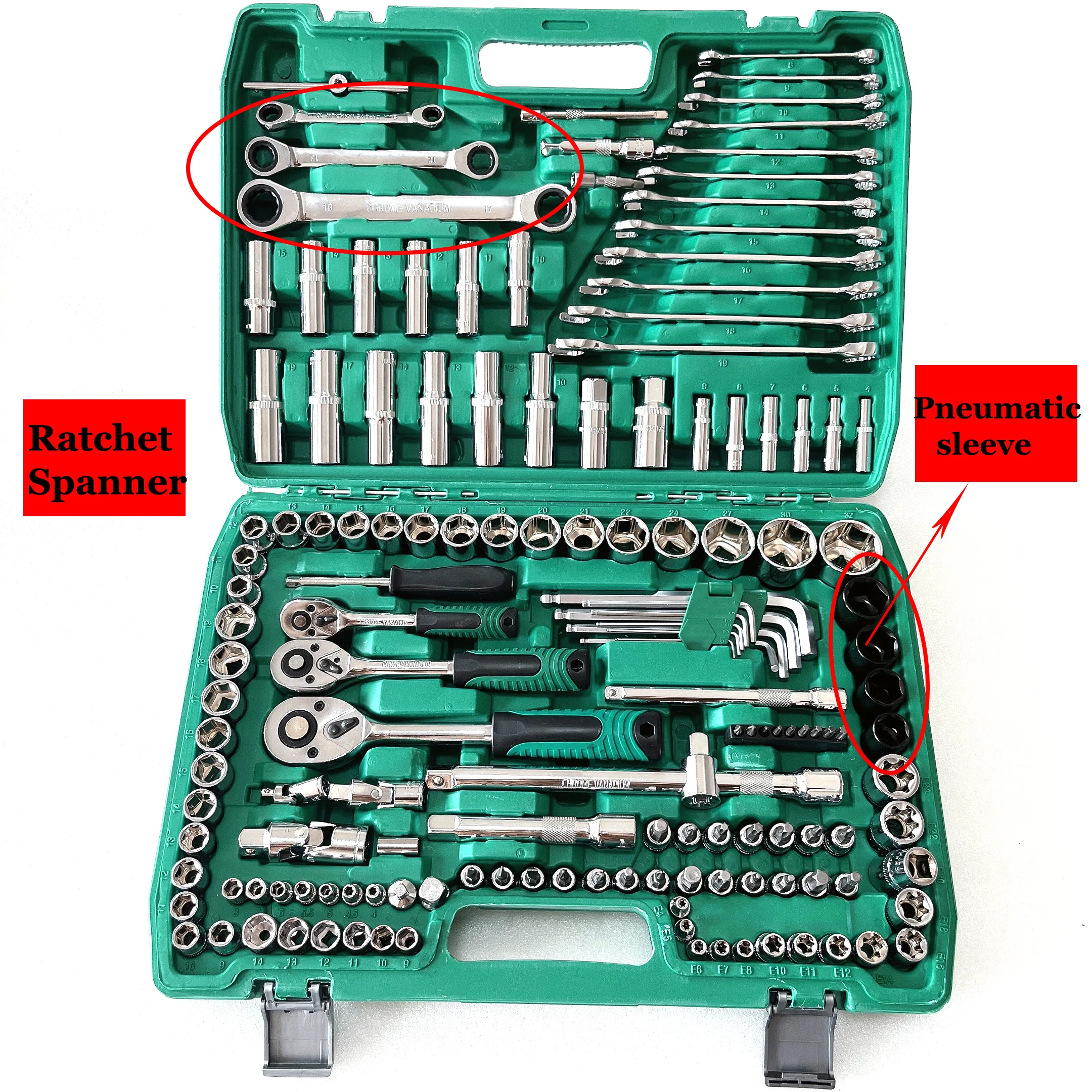150 Pieces Mechanic Socket Wrench Mechanic Tool Sets Box For Automobile Repair