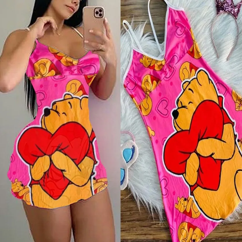 Hot Selling European And American Mickey Cartoon Mid-Length Women T-shirt Dress