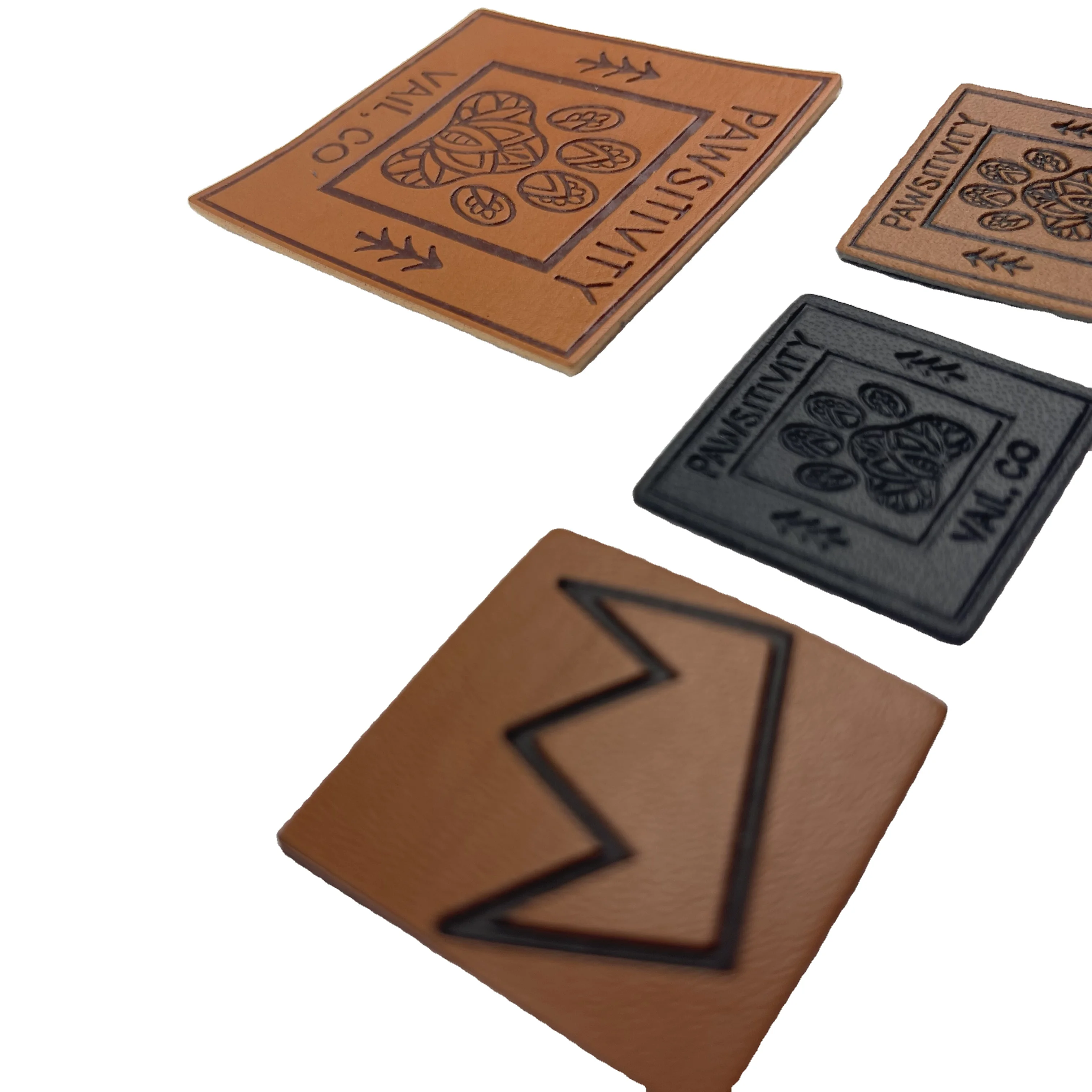 Logo Custom Leather Personalized Logo Garment Leather Patch Custom Embossed Jeans Leather Patch Label For Clothing