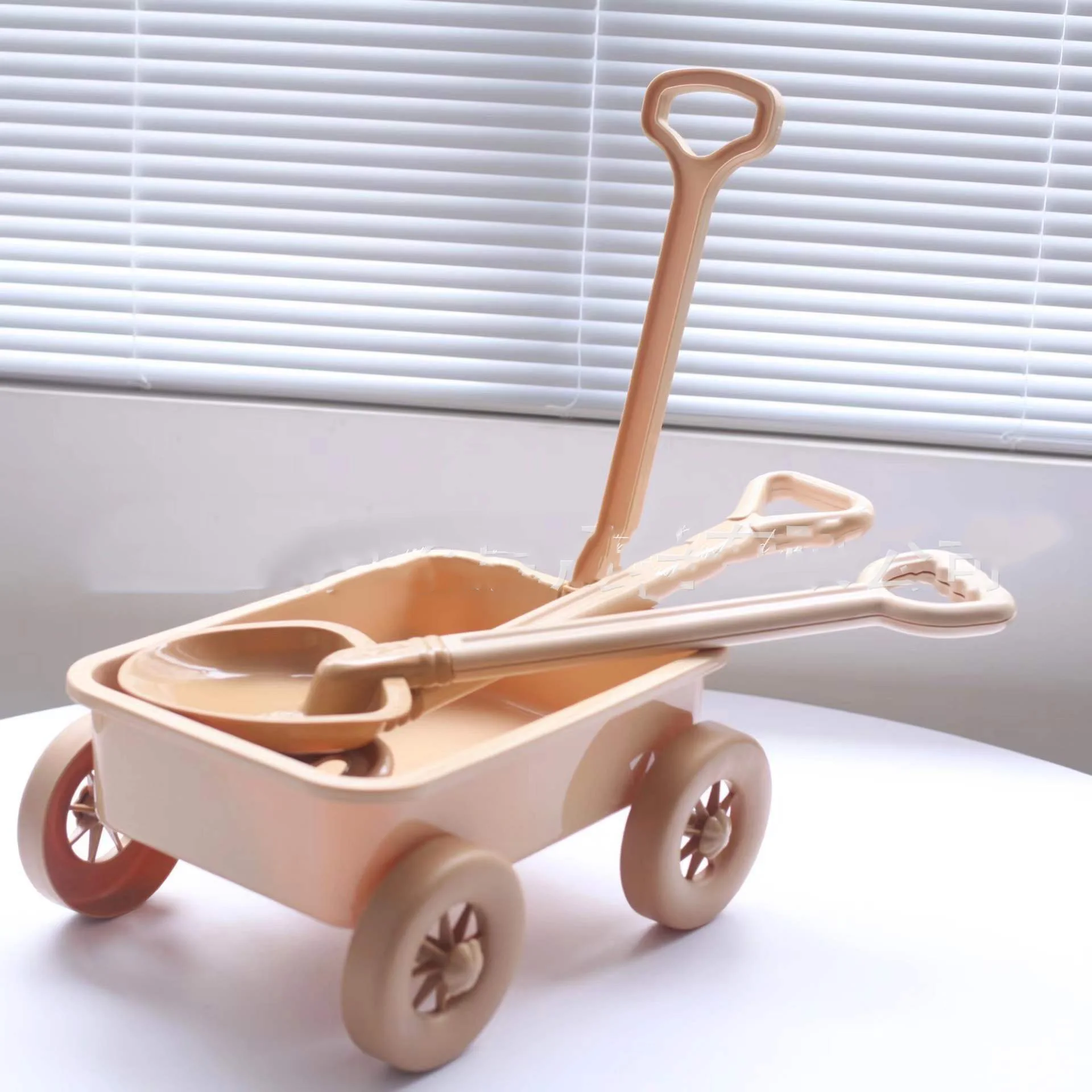 INS HOT 7PCS Soft Glue Beach Toy Summer Outdoor Accessories Bucket Shovel Sand Digging Tools Kids Beach Toys Cart Set