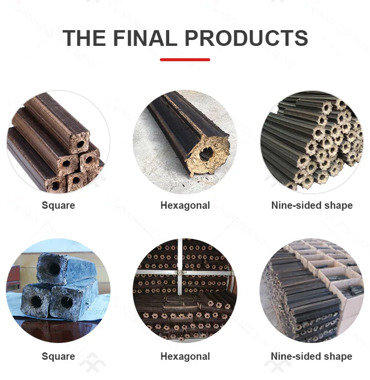 Automatic Smokeless Piston Type Cotton Stalks Biomass Charcoal Briquette Shaping Machine for Sawdust Waste and