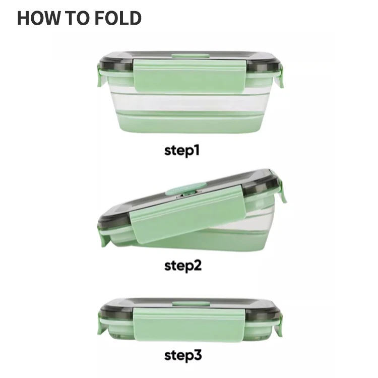IKOO food container silicone foldable lunch box  collapsible
