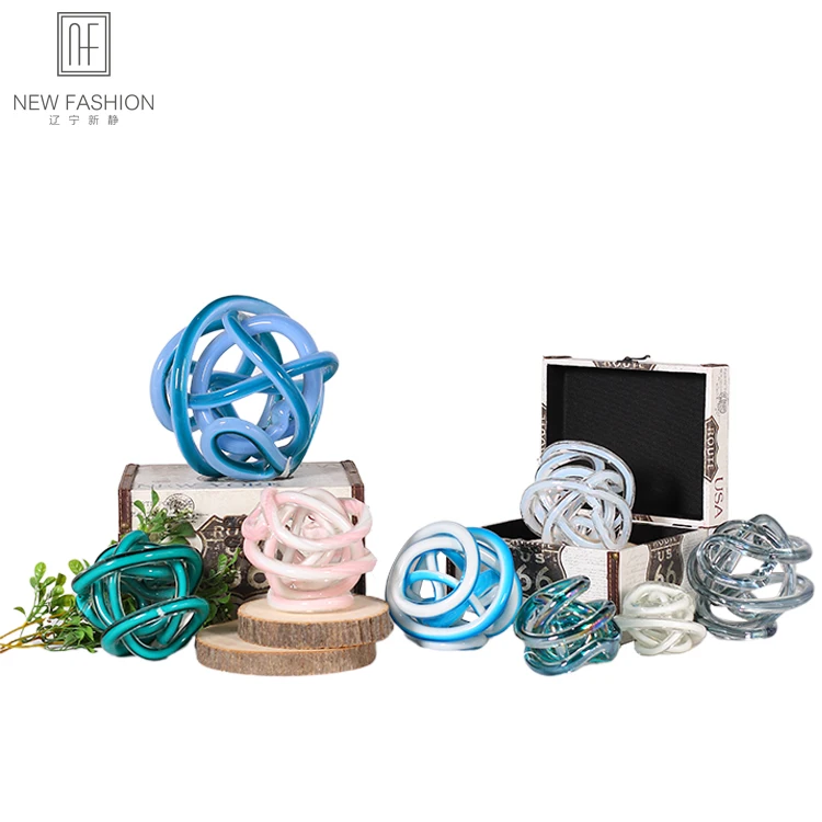 Ручная работа бесконечный неподвластной узел Плоская Задняя стеклянная поделка витой стеклянный шар