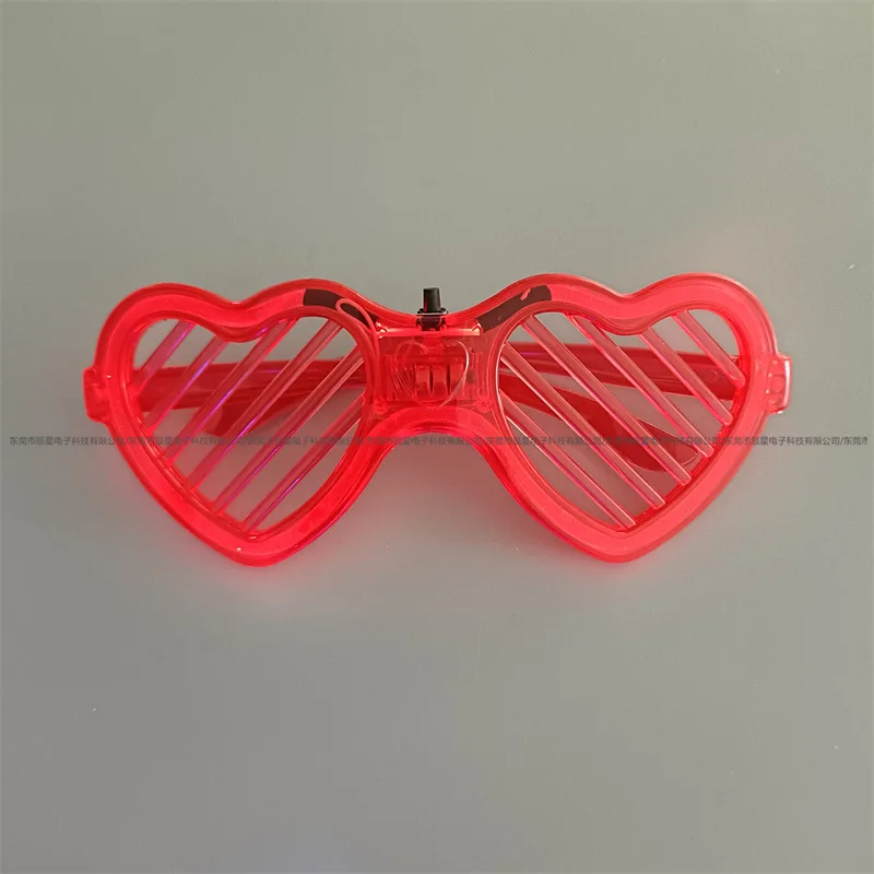 LED Light Up Neon Heart Shaped Glasses Party Glasses For Adults 80s Party Decoration Favors Supplies Festival Accessories