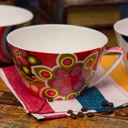 Large Capacity Breakfast Mug / Ceramic Bone China Dinnerware Soup Bowls