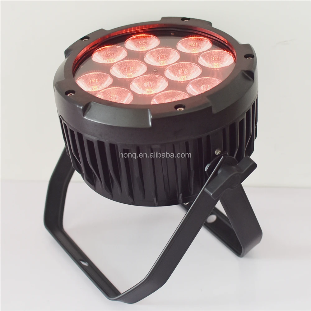 12x18w Rechargeable rgbwauv 6 in 1 led par waterproof Slim Flat ip65 battery powered DMX led par can light for outdoor event dj