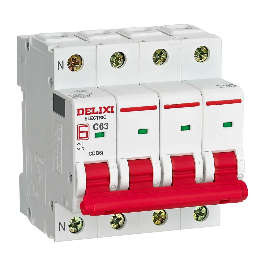 Фазный автоматический выключатель DELIXI CDB6i Sinle, в переменного тока, C65N, 1 полюс, 1P, 20 Ампер, C20, C32, C40, C50, C63, мини-выключатель, Южная Африка, MCB