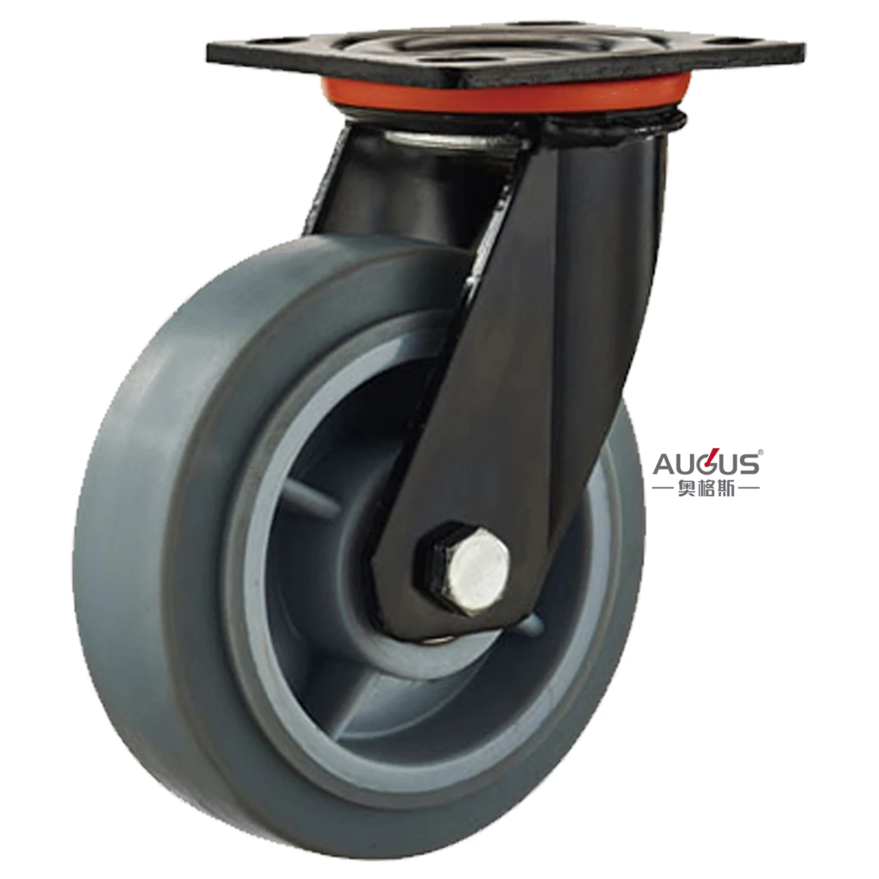 Thermoplastic Rubber caster wheels 6 inch heavy duty wheels for machine